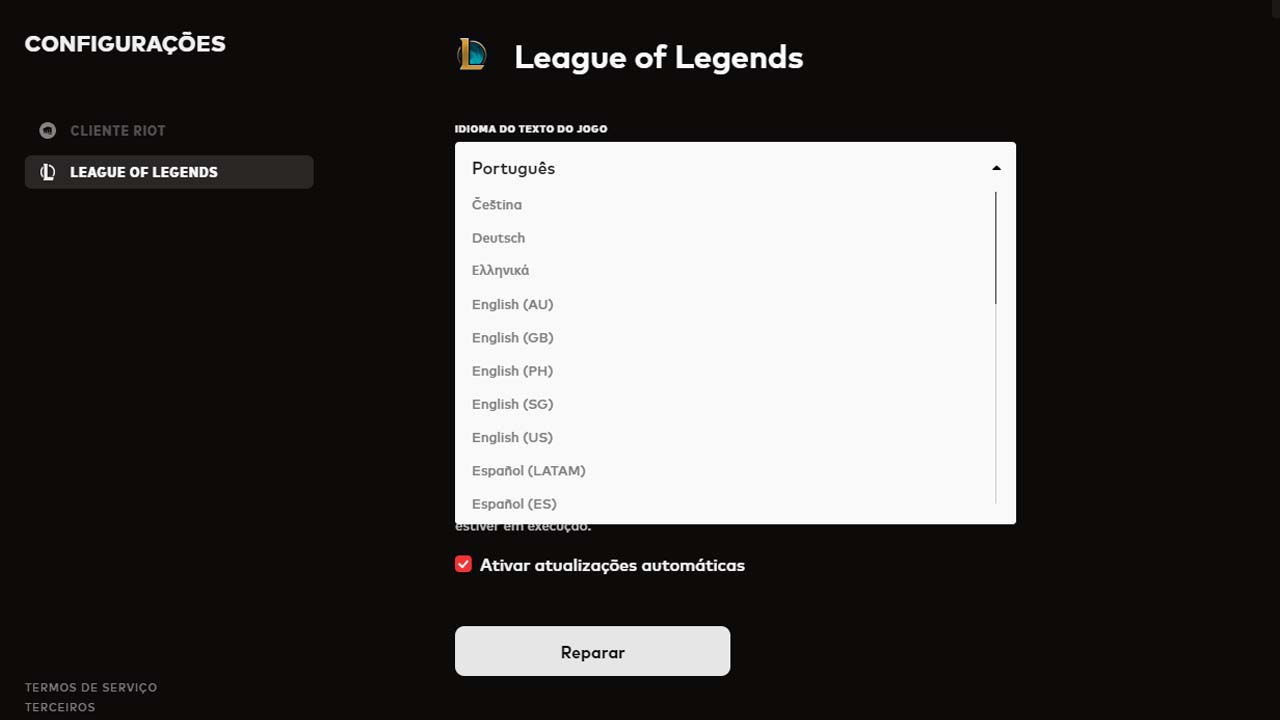 Image for the tutorial on how to change the language in LoL (updated)