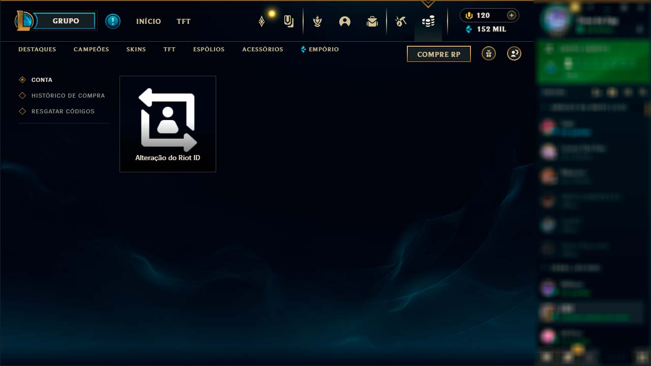 Image of Cleint from League with the Riot ID option