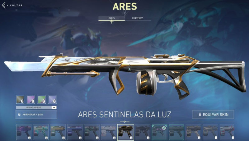 Ares com skin Sentinelas da Luz