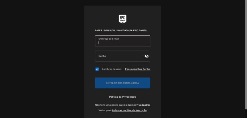 Fortnite — Resgatar um Código, Site Oficial