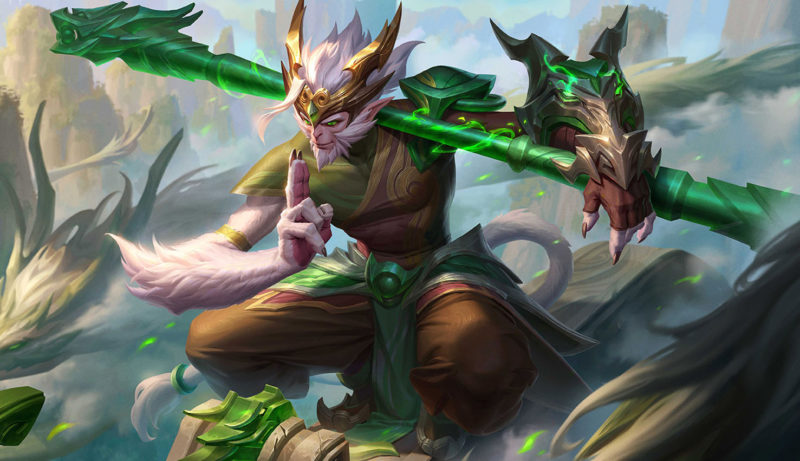 Imagem da skin Wukong Dragão de Jade no Wild rift