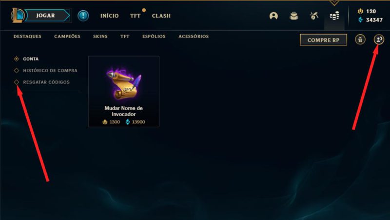 Image of League RP card redemption screen