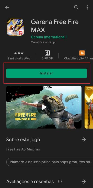 Free Fire Max como baixar no Android e iOS passo 4