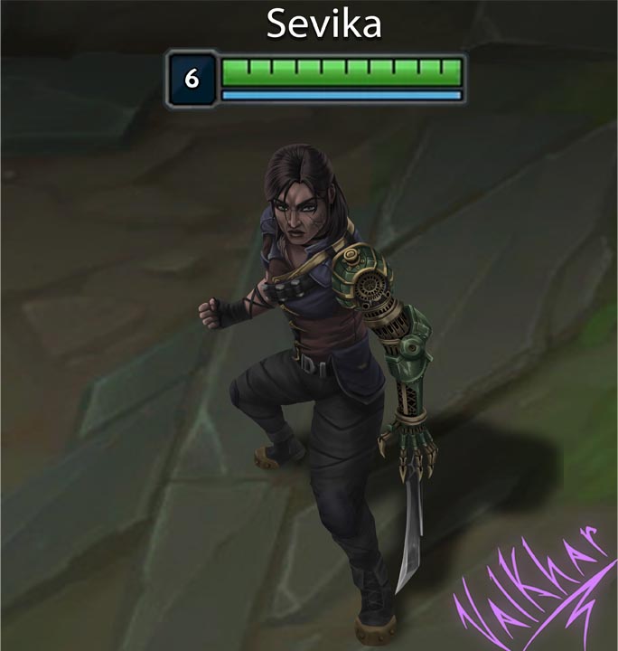 Sevika, do Arcane, imaginada como campeã do LoL