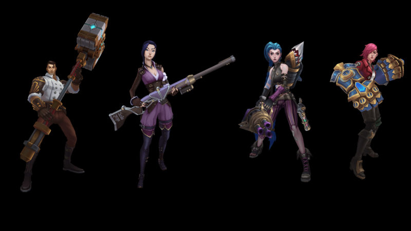 Skins ARcane da Vi, Jayce, Caitlyn e Jinx