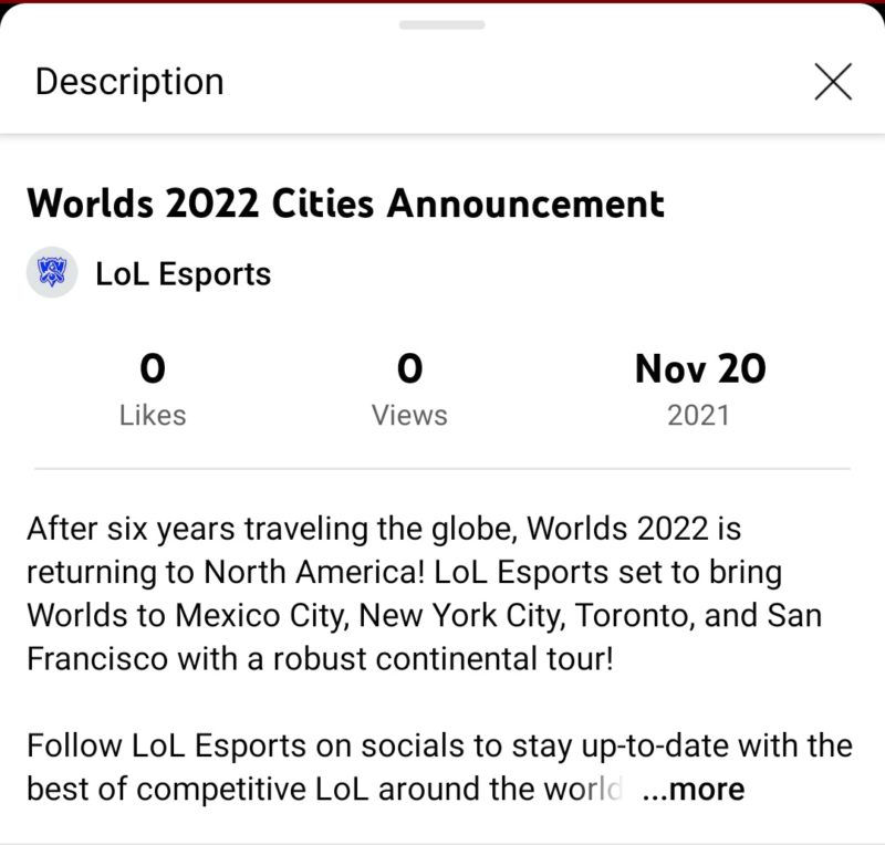 worlds 2022 cidades sede