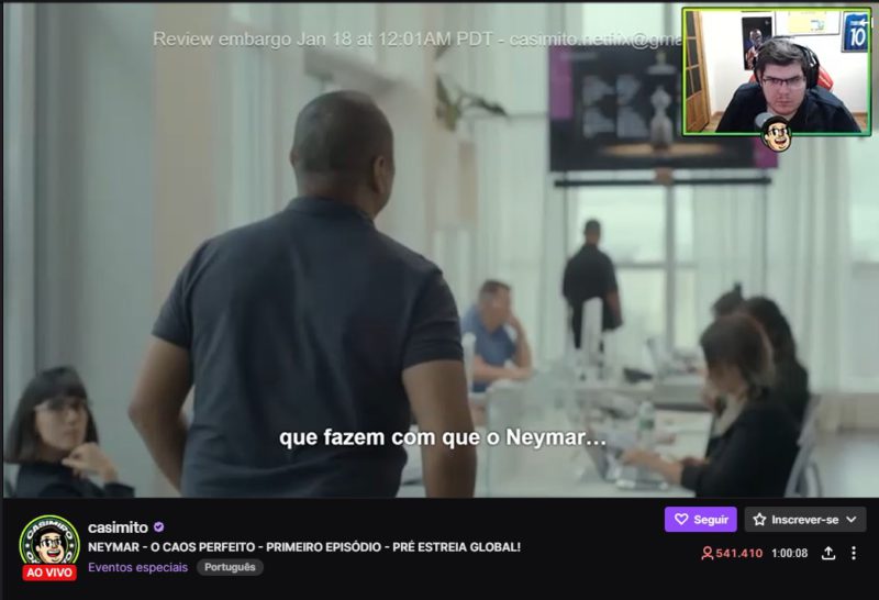Twitch streamer Casimiro peaks at over 540,000 viewers while