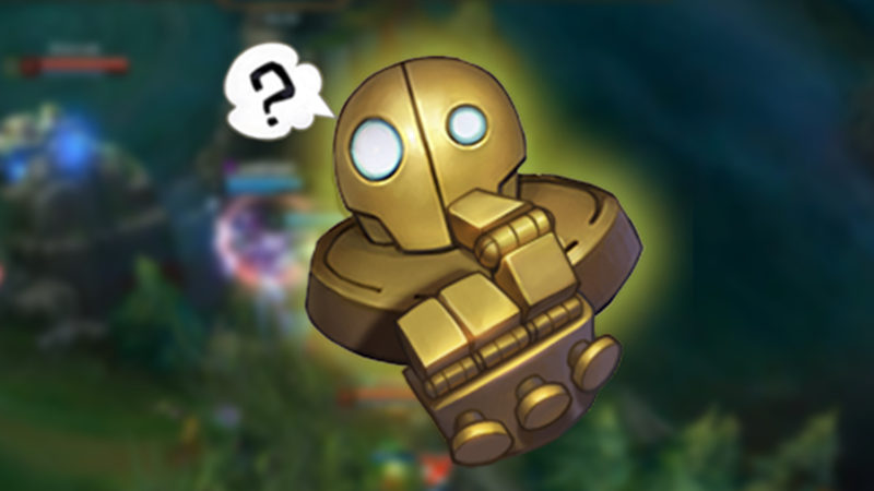 In the photo is Blitzcrank's emote, but have you ever thought of the champion in a mode where he can use friendly fire?  How bizarre!