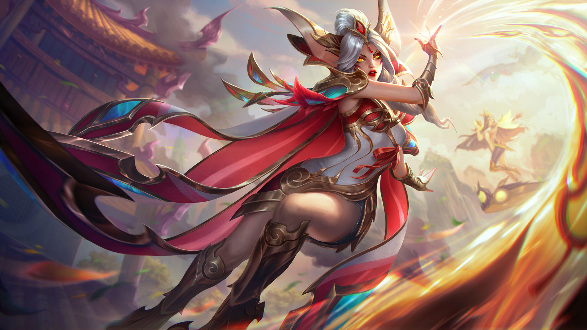 LoL Xayah Fênix Corajosa Edição de Prestígio