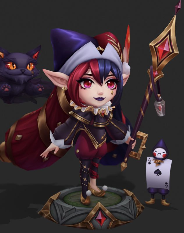 Conceito da skin Lulu Arcana no LoL