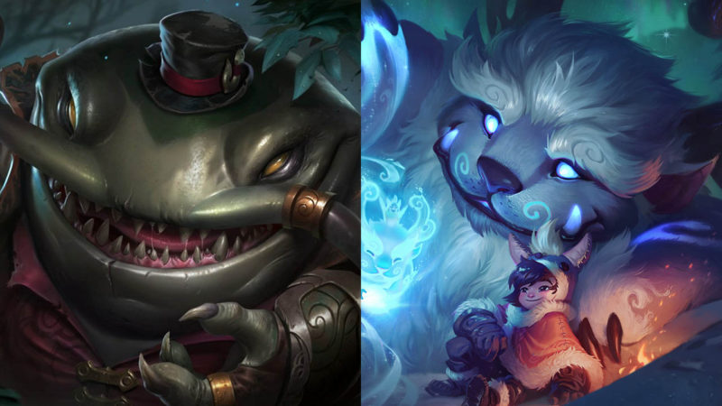 Nunu e Tahm Kench, campeões do LoL