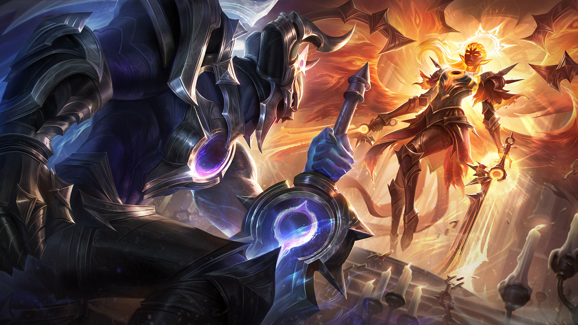 LoL Aatrox Eclipse Lunar e Kayle Devoradora do Sol