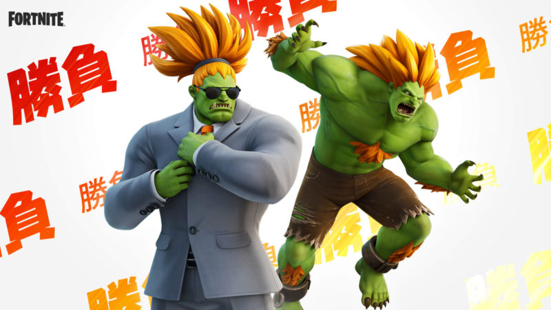 Estilos do Blanka, de Street Fighter, no Fortnite