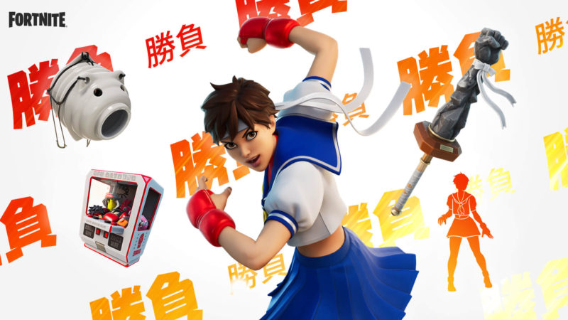 Acessórios da Sakura do Street Fighter no Fortnite