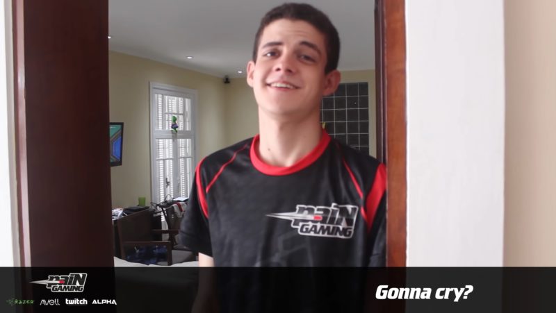 Imagem de Kami falnado "vai chorar" em vídeo da paiN Gaming 