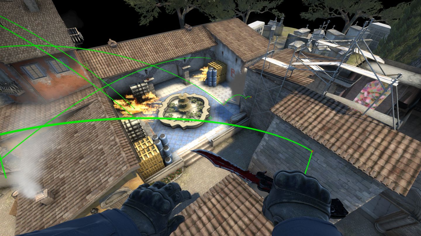 Imagem de um dos comandos para treinar granada no CSGO