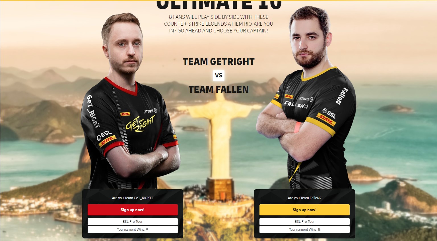 Imagem para ilustrar o tutorial para participar do showmatch entre FalleN e GeT_RiGhT na IEM Major Rio 2022