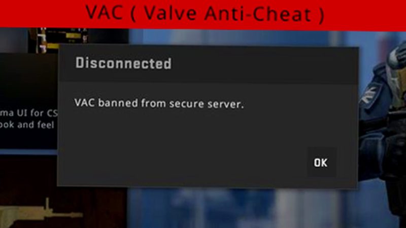 imagem de um jogador recebendo vac ban