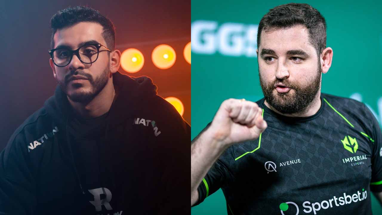 Imagem dos jogadores Fallen (Imperial) e Coldzera (00 Nation)