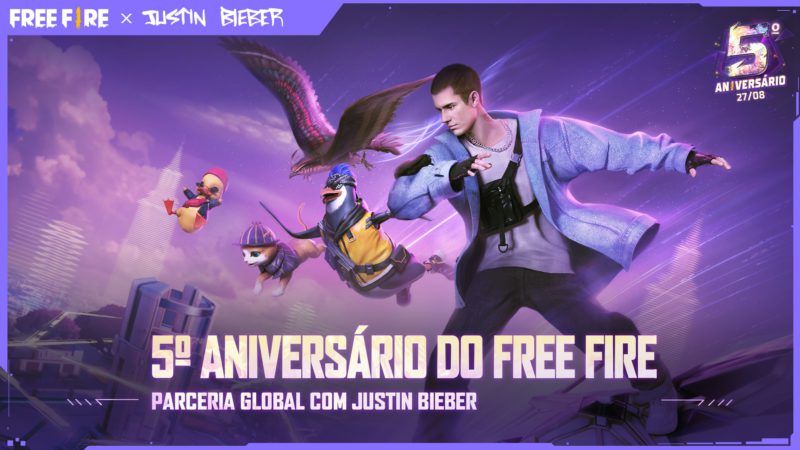 Justin Bieber no Free Fire