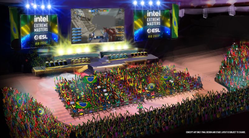 conceito do palco do challengers e legends stage do iem major rio 2022