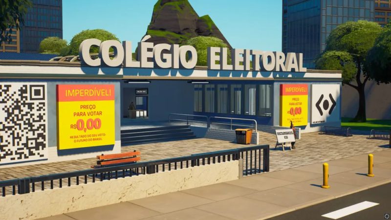 Colégio Eleitoral do mapa sobre eleições do Fortnite