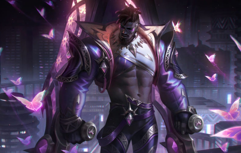 Imagem da skin K'Sante Empíreos Prestígio no LoL, que entrará na Loja Mítica em 2024