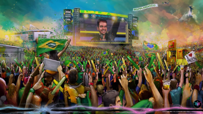 arte de divulgação da fan fest do gaules na iem rio major 2022