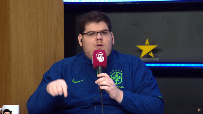 Imagem do streamer CAsimiro na transmissão da Copa do Mundo FIFA