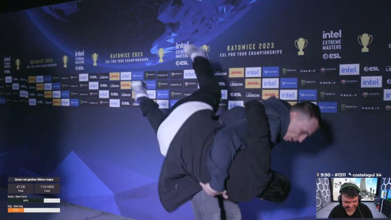 momento em que liminha sofre golpe de judo na iem katowice 2023