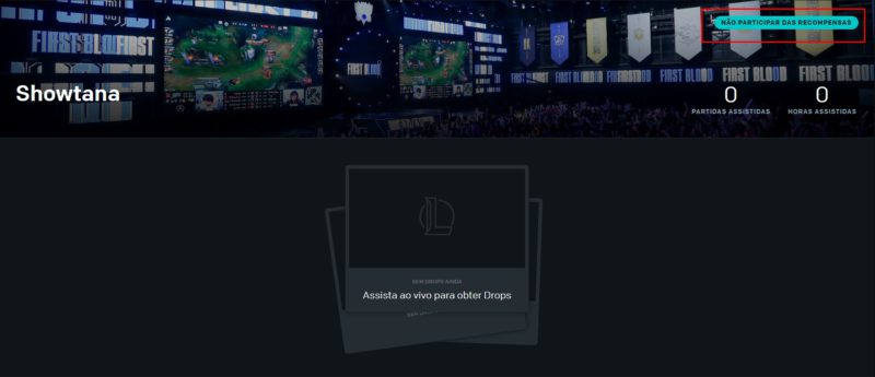 A página para receber drops do CBLOL 2023