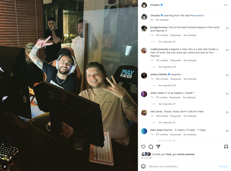 s1mple e neymar aparecem juntos jogando cs:Go