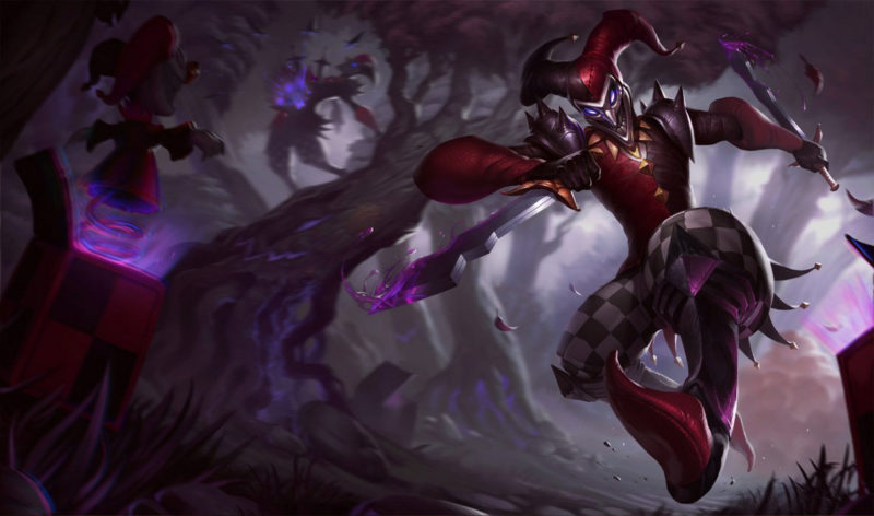 Imagem para a matéria de melhores aprimoramentos e builds do Shaco no Modo Arena 2v2v2v2 do LoL