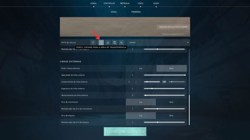 How to change and configure crosshairs in VALORANT step 8