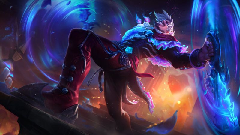 Image of the new Draven La Illusion skin in League, for patch 13.19