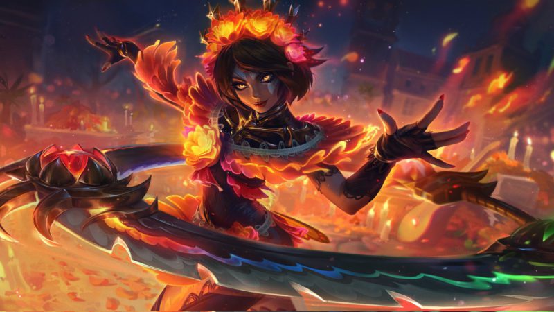 Imagem da nova skin Qiyana La Illusion no LoL, para o patch 13.19