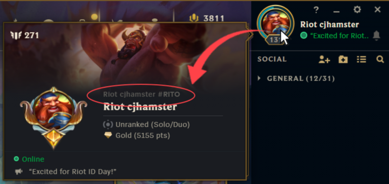 Image of a Riot ID in LoL