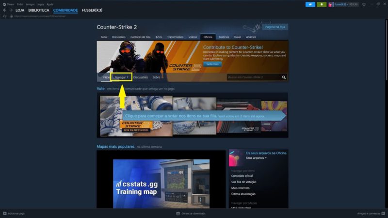 como jogar mapas da comunidade cs2