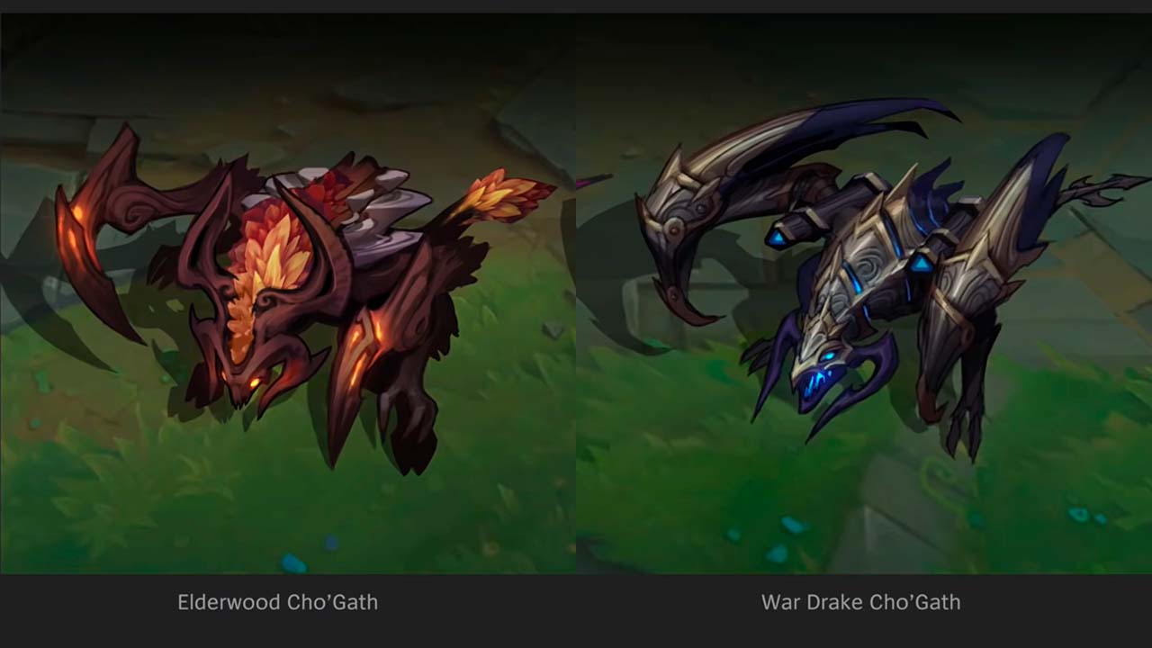 Image of the skins Cho'Gath Elderberry and Cho'Gath Dragon of Geurra