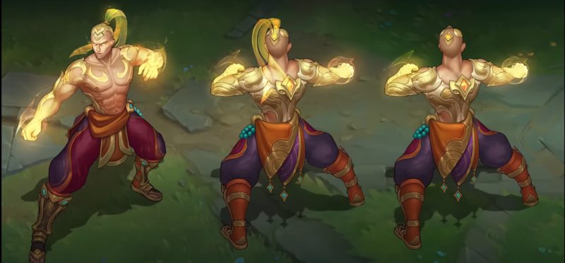 Imagem de uma das skins do Lee Sin pós-rework no LoL