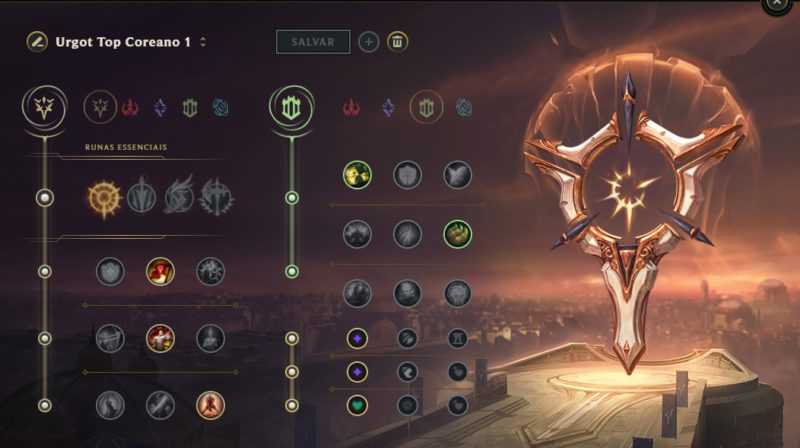 In the photo, the runes for Urgot that has been dominating the Korean ranks