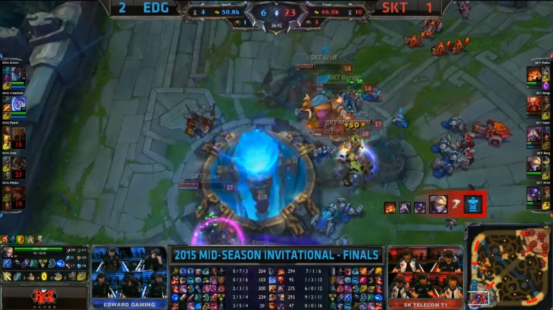 Game 4 of the SKT vs EDG series at MSI 2015