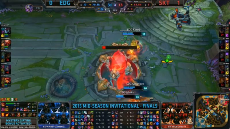 Game 2 of the SKT vs EDG series at MSI 2015