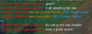 Imagem de Aegis provocando a Keyd no jogo do CBLOL 2024