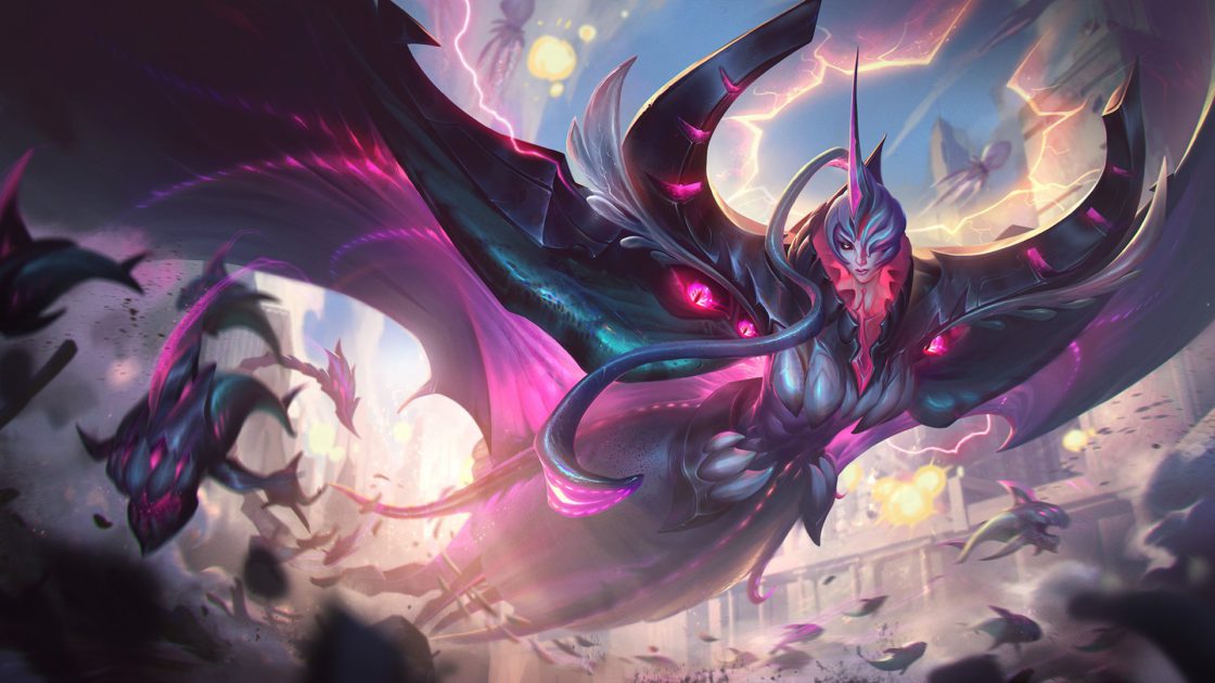 Imagem da nova skin para Bel'Veth Esquadrão Anima no LoL