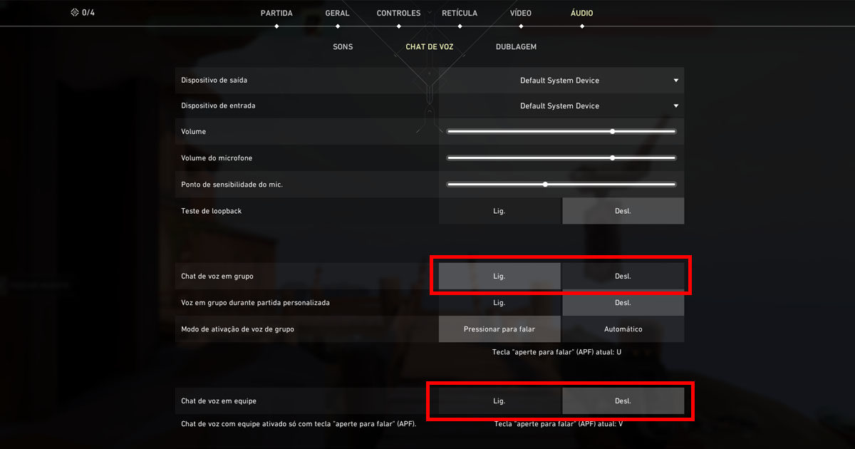 Imagem do tutorial de como desligar o caht de voz no VALORANT