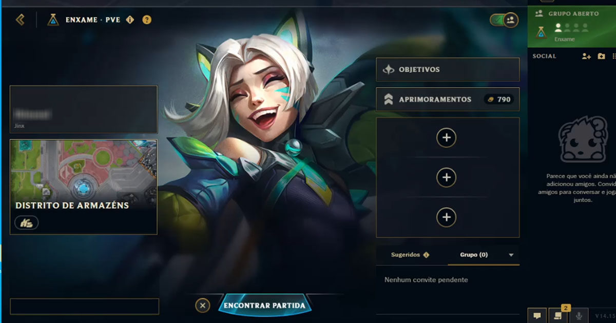 Imagem do Lobby do novo modo enxame do LoL