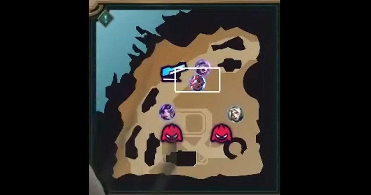 Imagem do mini-mapa no novo modo enxame do LoL