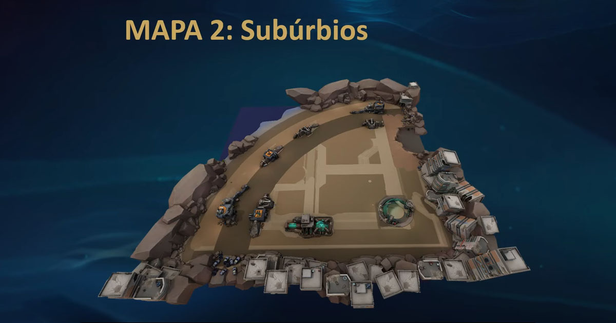 Imagem do mapa suburbios no Modo Enxame PVE do LoL