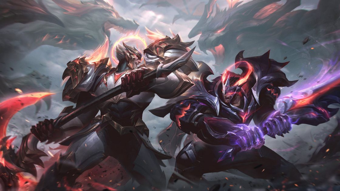 Imagem da skin Garen e DArius Deus Divino no LoL